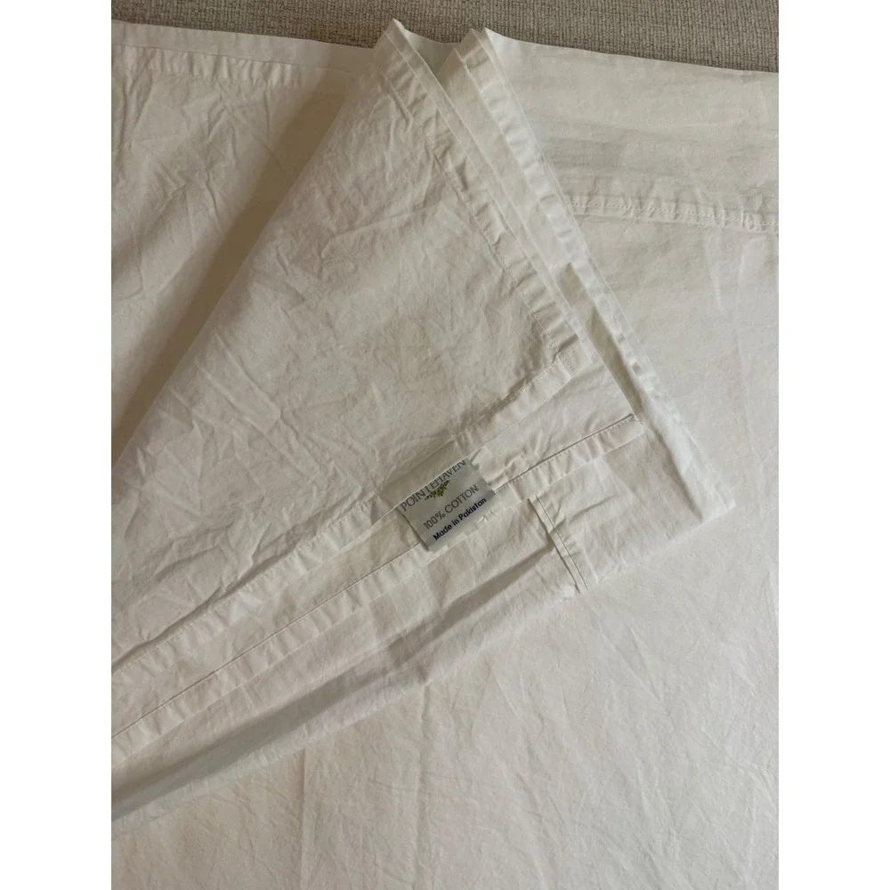 Pointe Haven White Flat Sheet King Size Made in Pakistan 100% Cotton